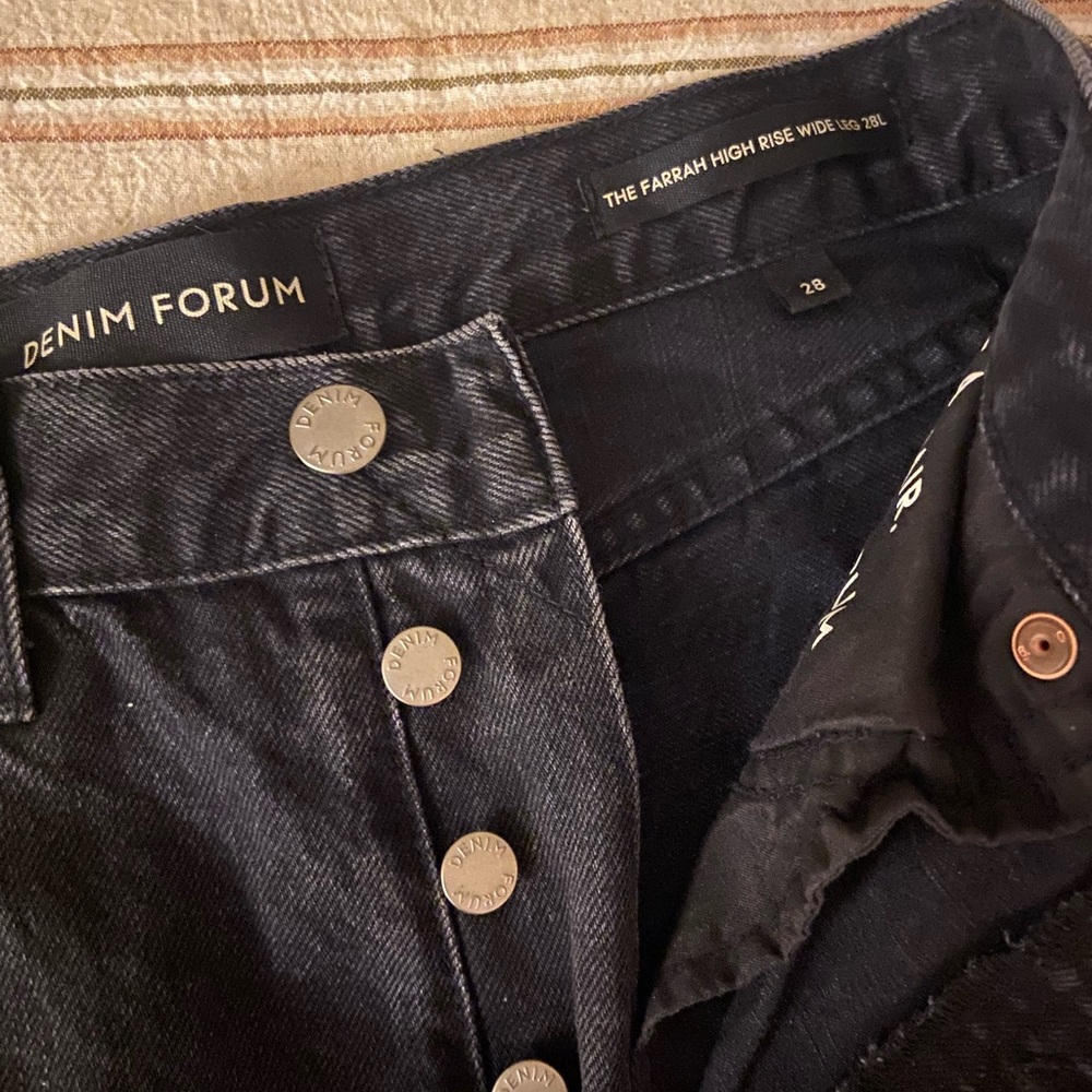 Denim Forum Farrah High Rise Wide Leg Jeans